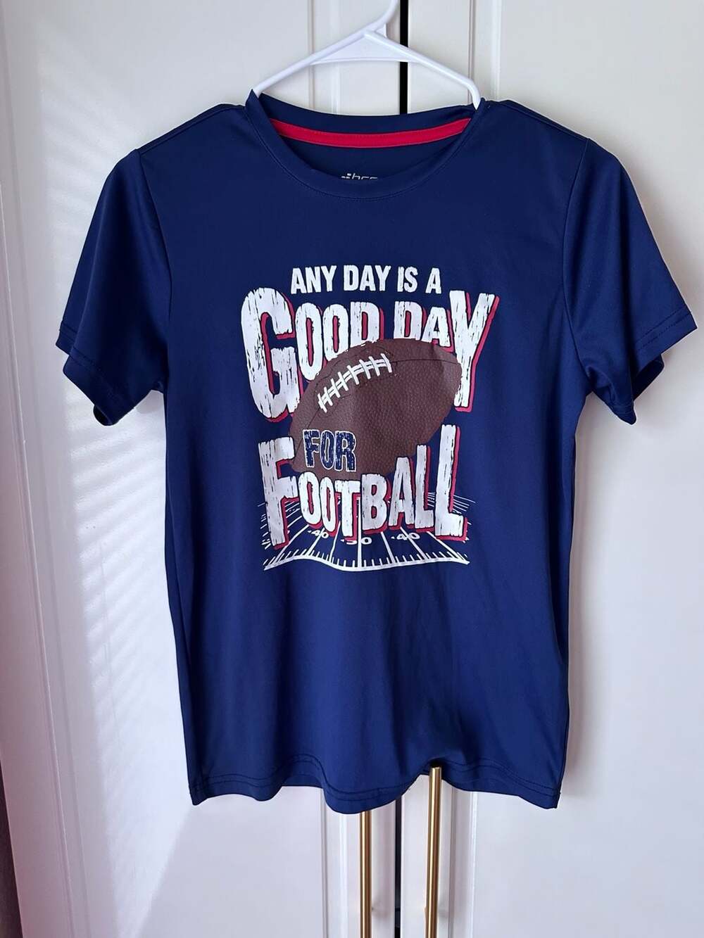 Bcg Good Day For Football Graphic T-Shirt Size Youth L 14-16 Blue